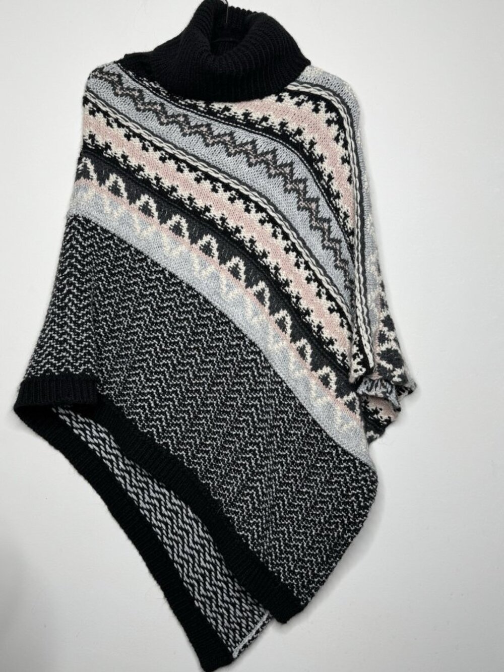Cocogio Alpaca Wool Italian Made Cowl Neck Poncho Sweater Womens One Size NWOT